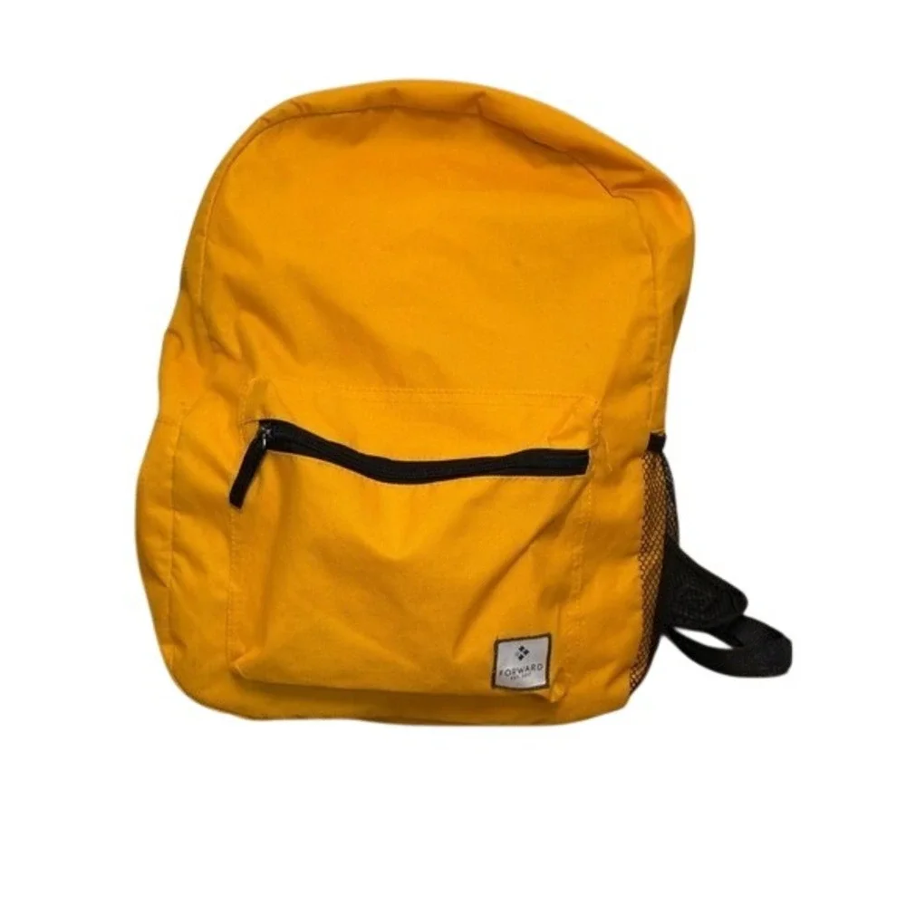 Est 2017 Mustard Yellow Canvas Backpack School Travel Bag